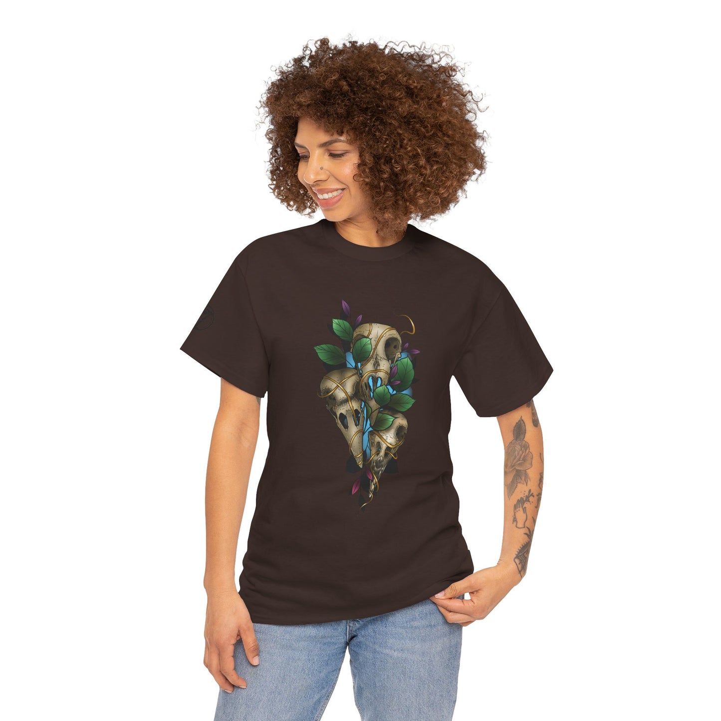 Skull & Vines Graphic Tee — Botanical Skull Art T-Shirt
