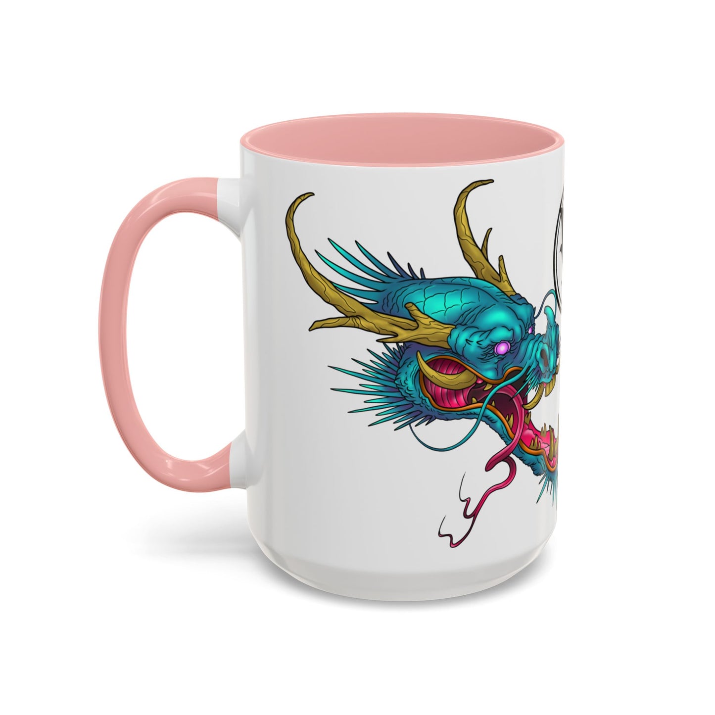 Dragon Crest Accent Coffee Mug — Vibrant Mythical Tea & Coffee Cup