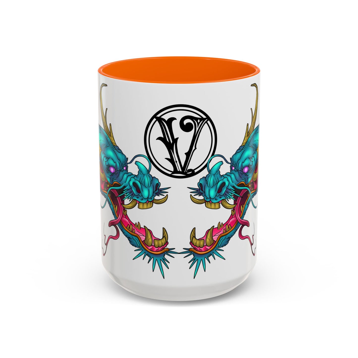Dragon Crest Accent Coffee Mug — Vibrant Mythical Tea & Coffee Cup