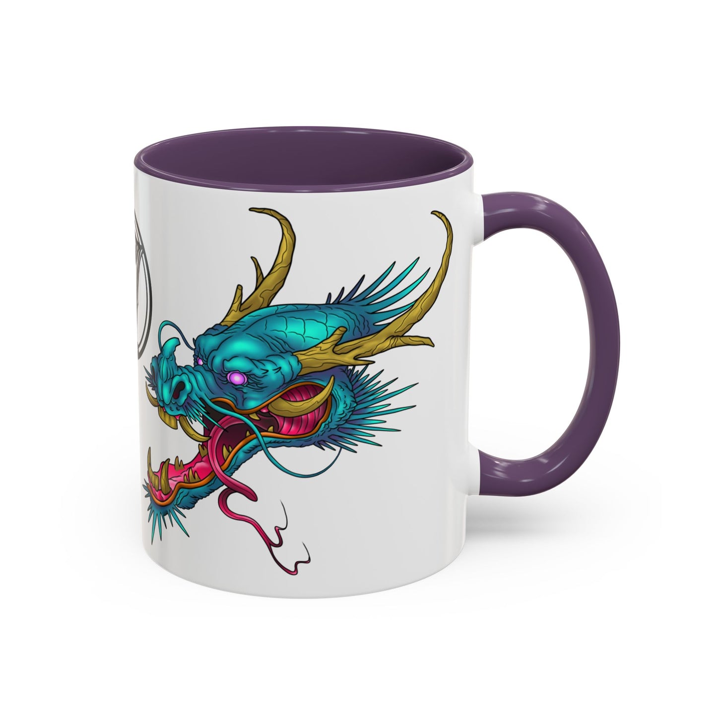 Dragon Crest Accent Coffee Mug — Vibrant Mythical Tea & Coffee Cup