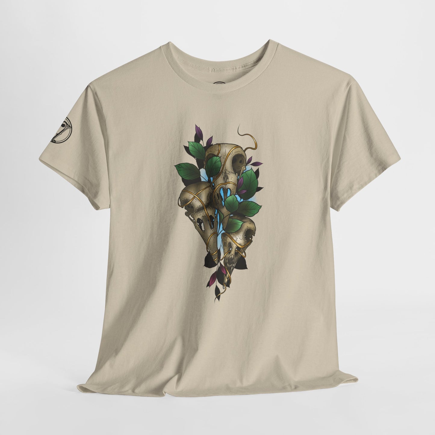 Skull & Vines Graphic Tee — Botanical Skull Art T-Shirt
