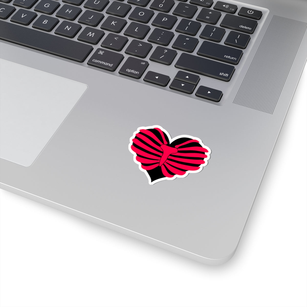 Anatomical Ribcage Heart Sticker — Gothic Valentine Kiss-Cut Decal