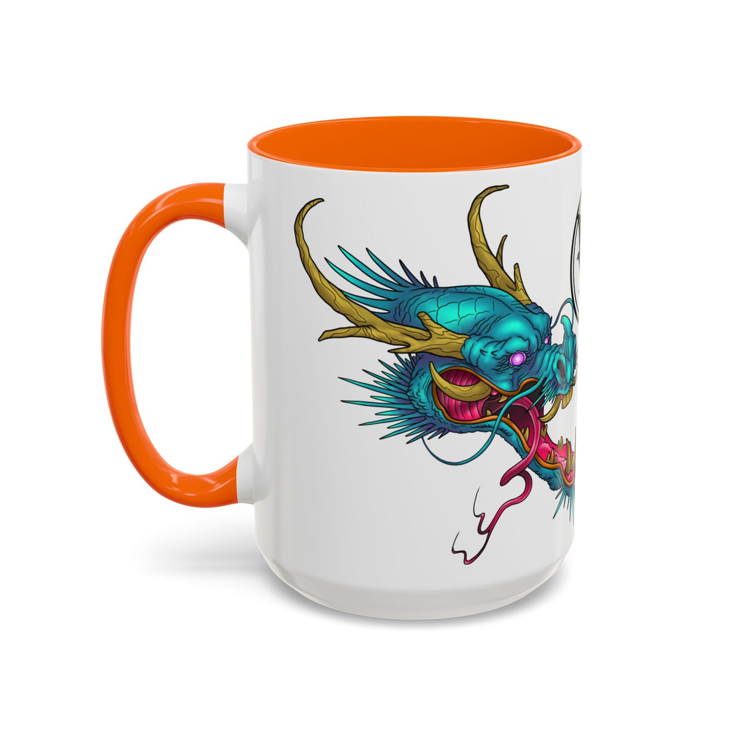 Dragon Crest Accent Coffee Mug — Vibrant Mythical Tea & Coffee Cup