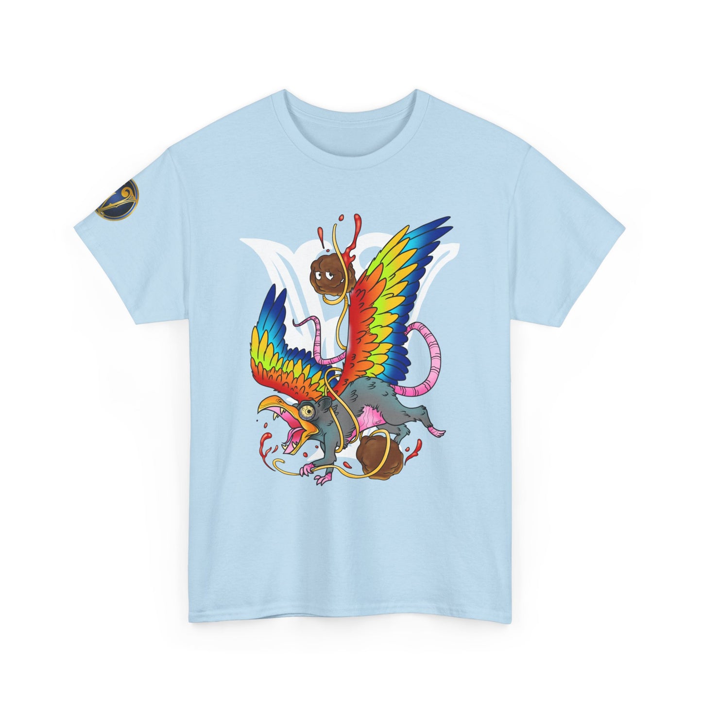 Graphic Tee — Colorful Mythical Bird & Rose Streetwear T-Shirt