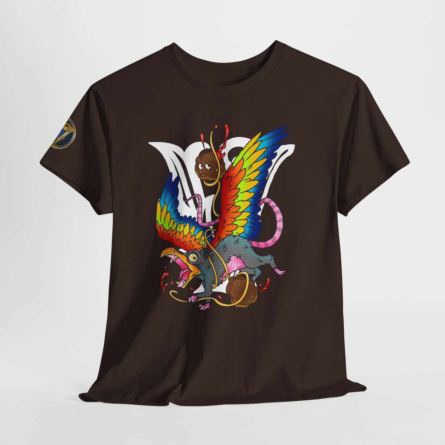 Graphic Tee — Colorful Mythical Bird & Rose Streetwear T-Shirt