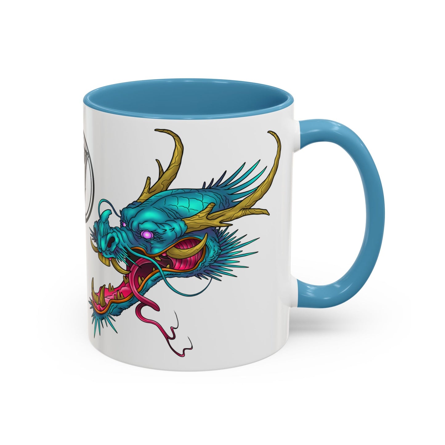 Dragon Crest Accent Coffee Mug — Vibrant Mythical Tea & Coffee Cup