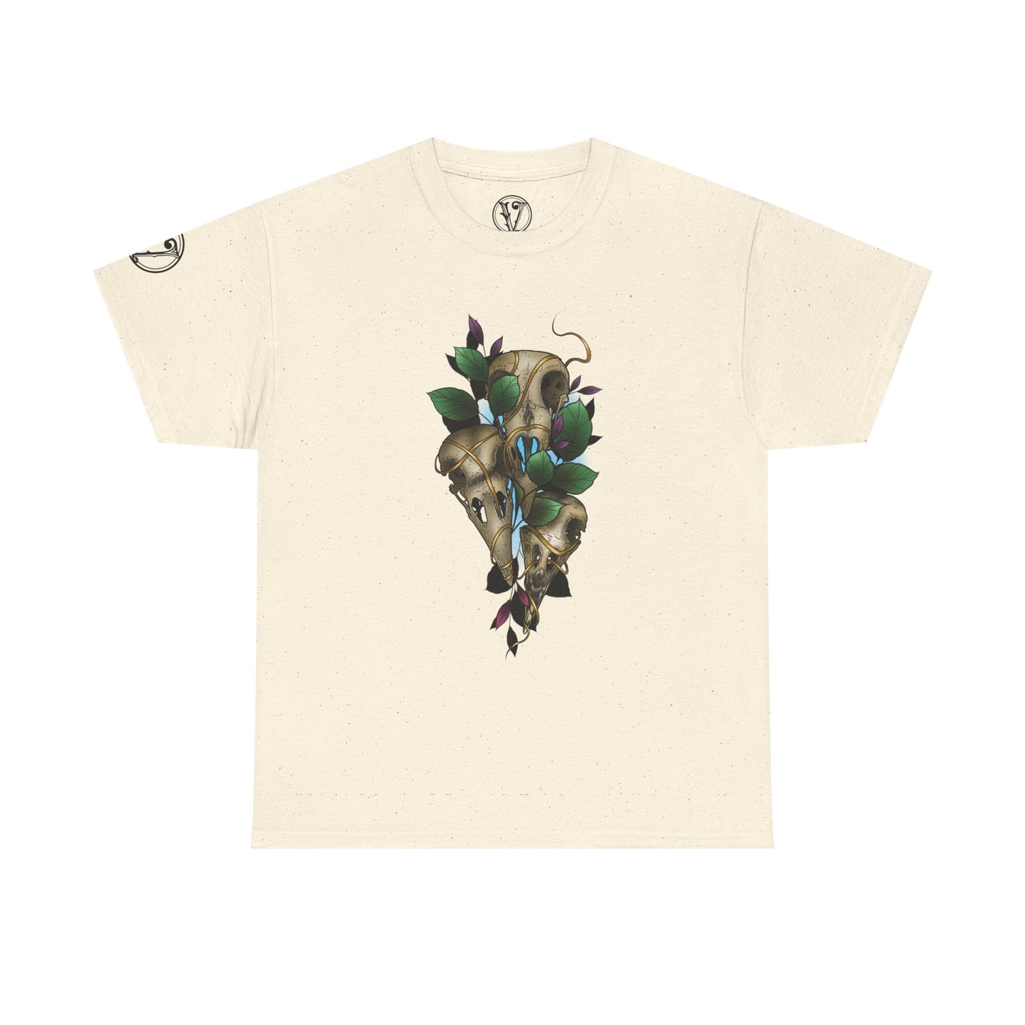 Skull & Vines Graphic Tee — Botanical Skull Art T-Shirt