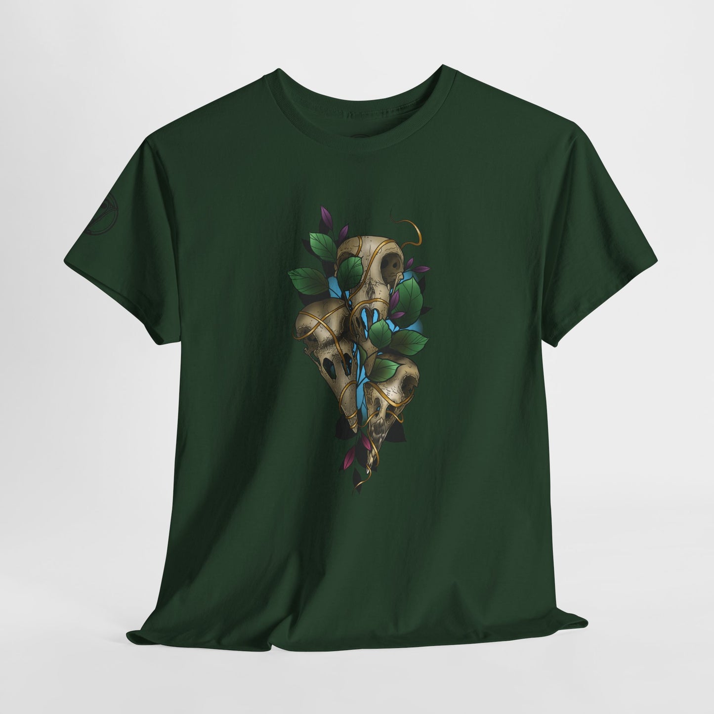 Skull & Vines Graphic Tee — Botanical Skull Art T-Shirt