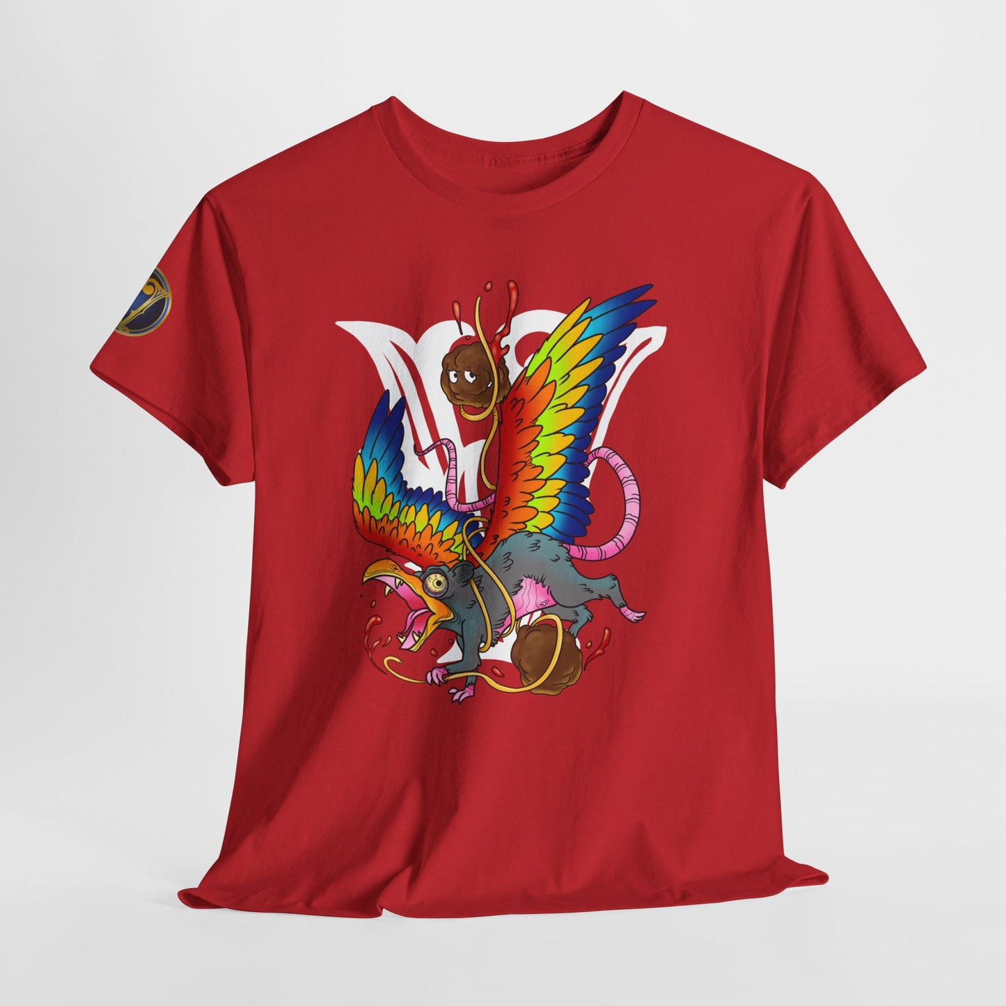 Graphic Tee — Colorful Mythical Bird & Rose Streetwear T-Shirt