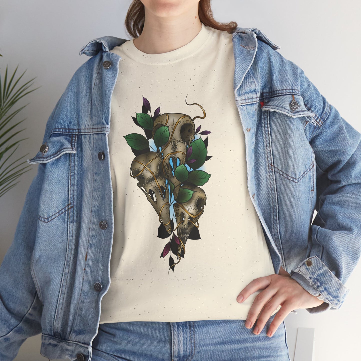 Skull & Vines Graphic Tee — Botanical Skull Art T-Shirt