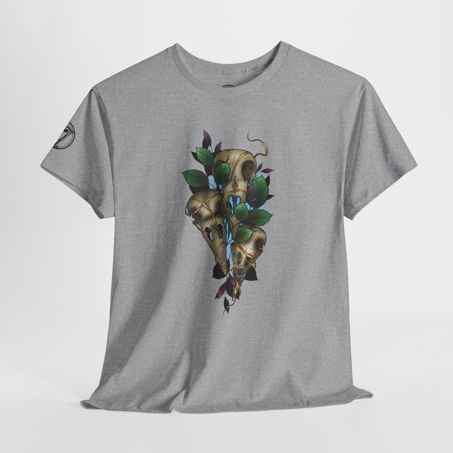 Skull & Vines Graphic Tee — Botanical Skull Art T-Shirt