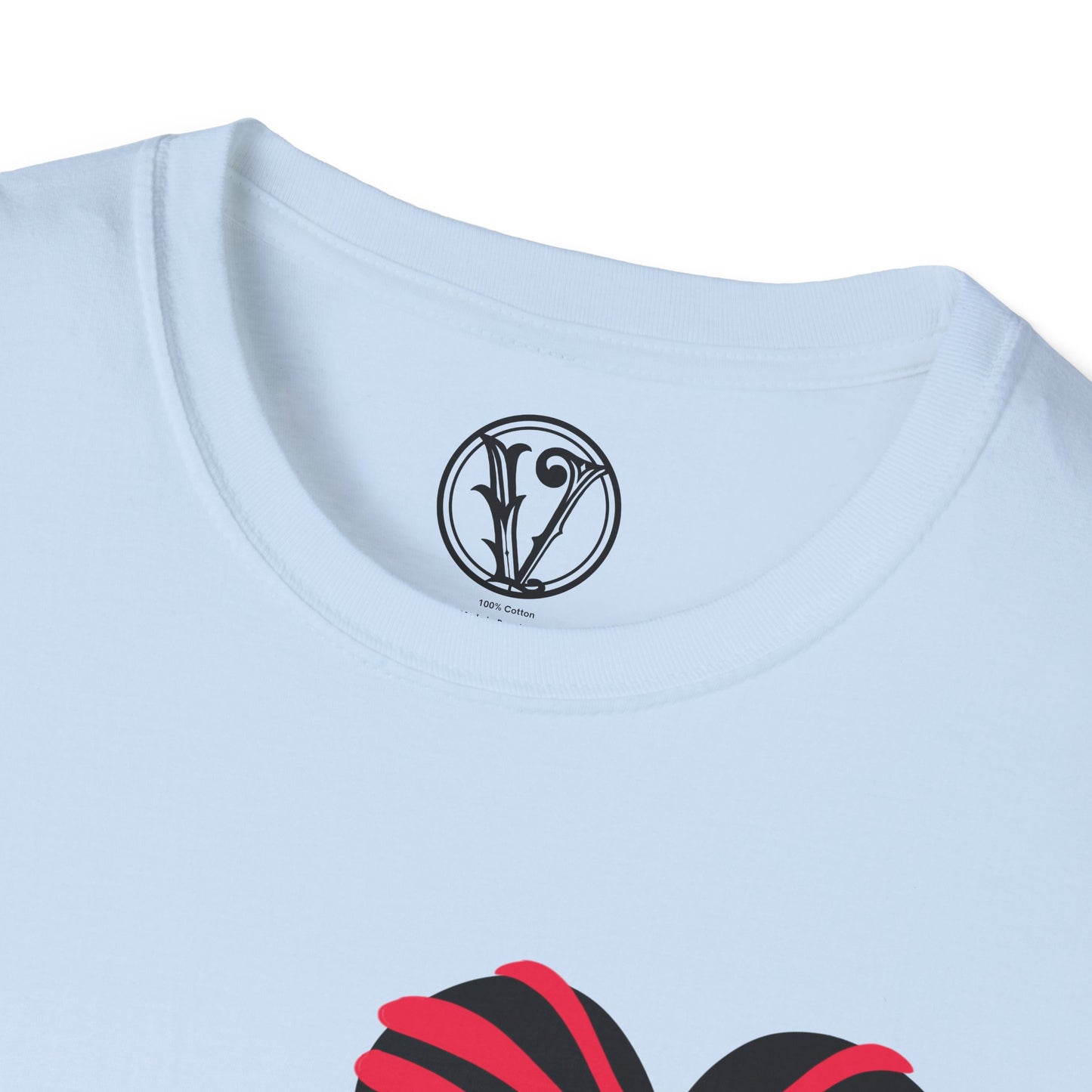 Red & Black Striped Heart T-Shirt — Cute Heart Graphic Tee