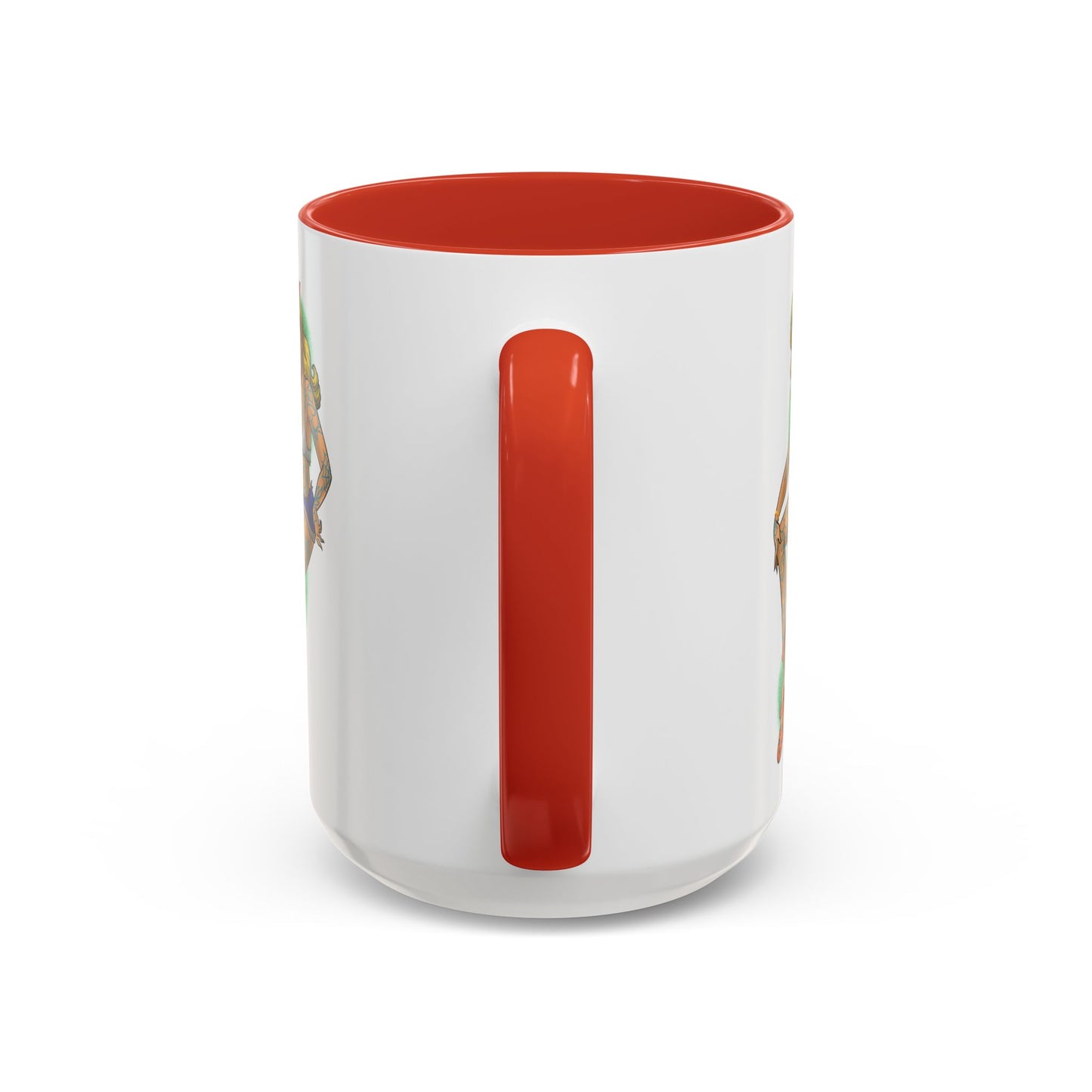Vintage Pin-Up Coffee Mug with Gold Monogram V — Retro Tattoo Style Accent Mug (11/15oz)