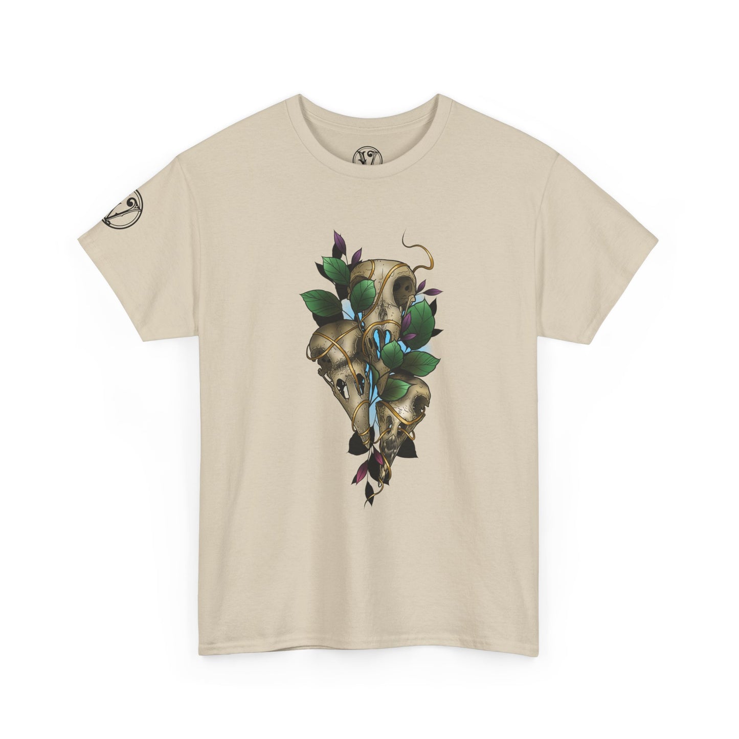 Skull & Vines Graphic Tee — Botanical Skull Art T-Shirt