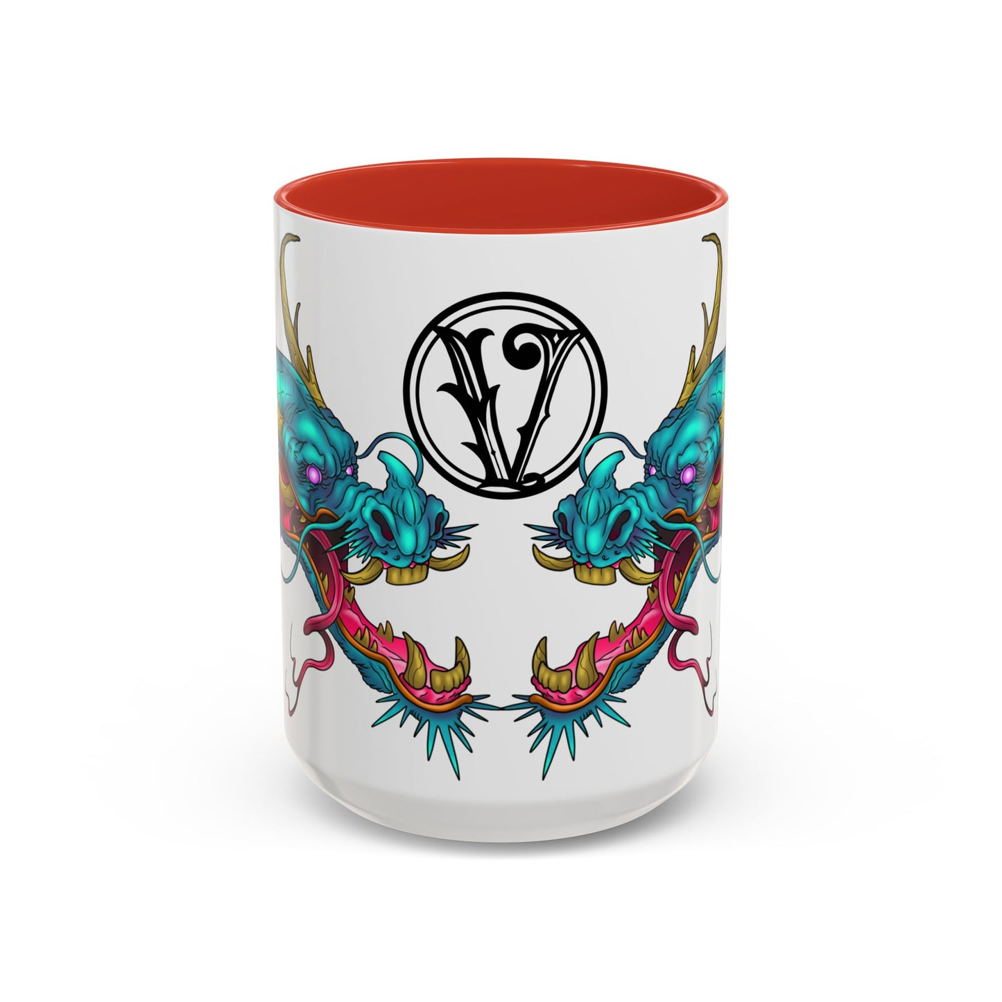 Dragon Crest Accent Coffee Mug — Vibrant Mythical Tea & Coffee Cup
