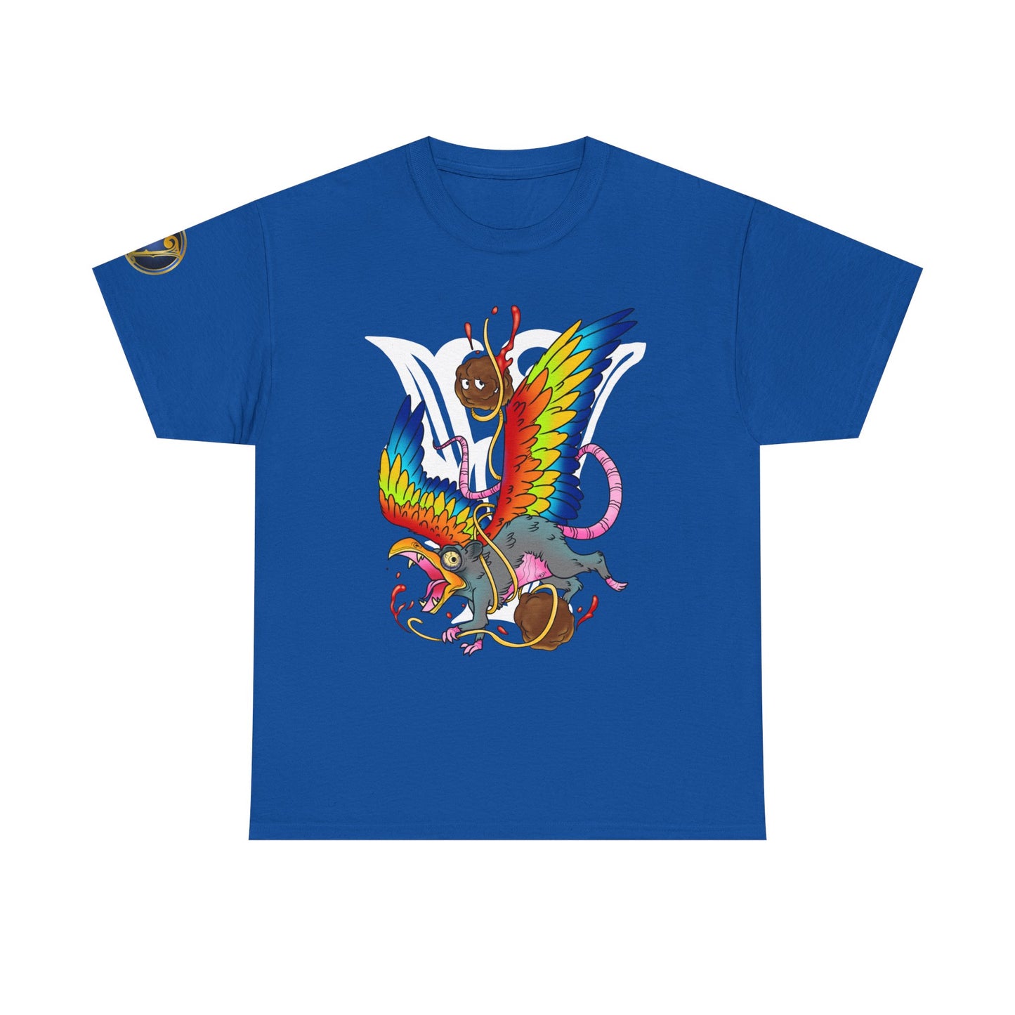 Graphic Tee — Colorful Mythical Bird & Rose Streetwear T-Shirt