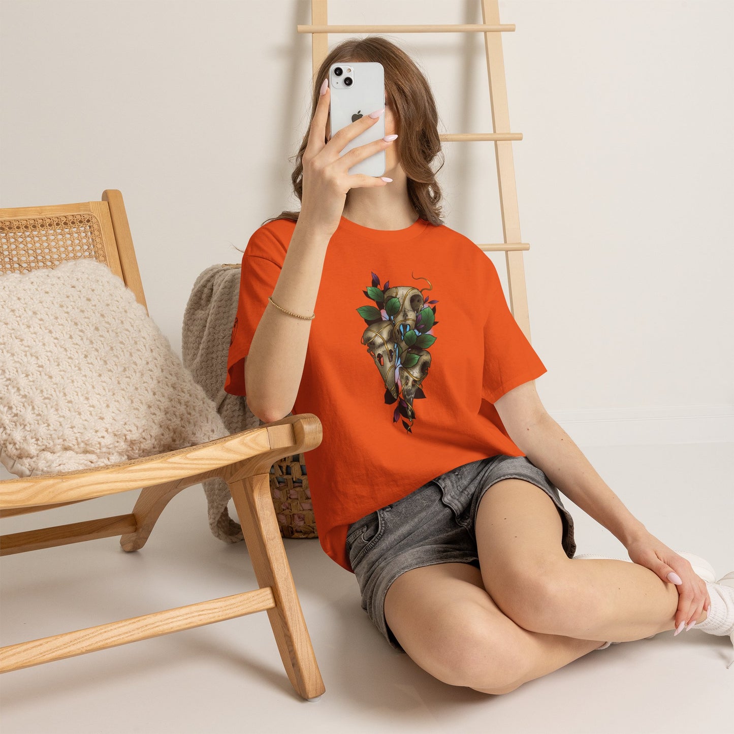 Skull & Vines Graphic Tee — Botanical Skull Art T-Shirt