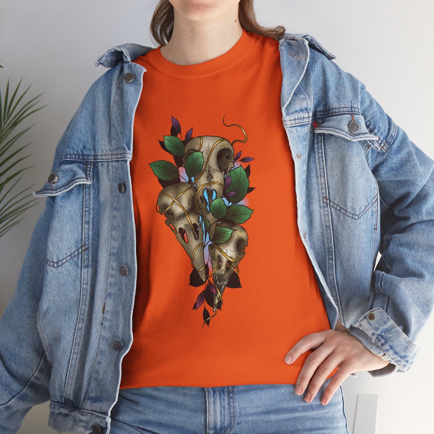 Skull & Vines Graphic Tee — Botanical Skull Art T-Shirt