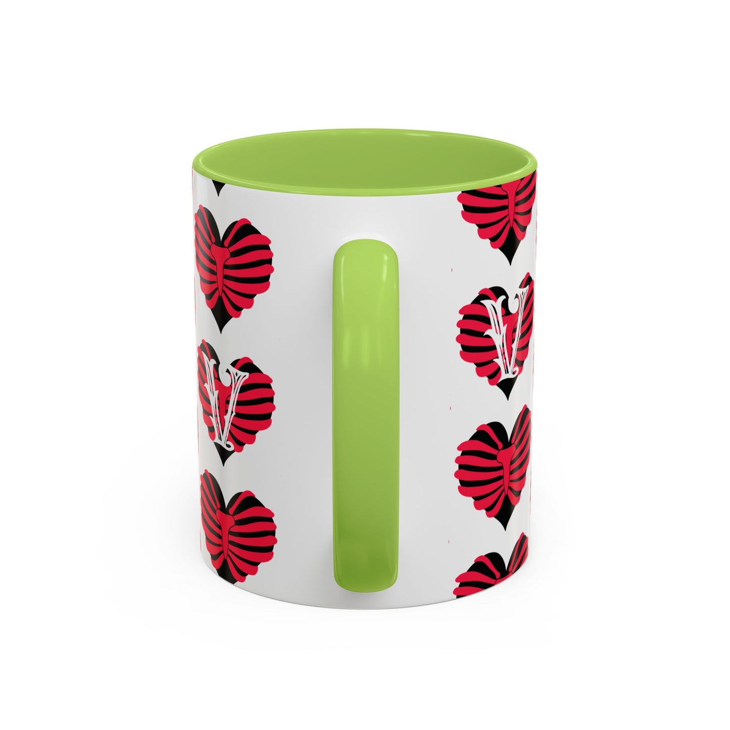 Bird & Hearts Accent Coffee Mug – Colorful Songbird Pattern (11/15oz)