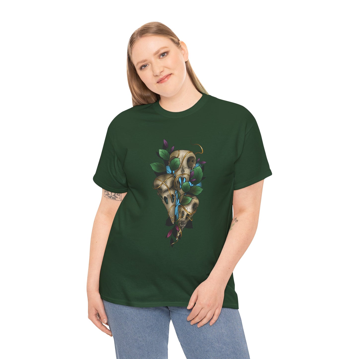 Skull & Vines Graphic Tee — Botanical Skull Art T-Shirt