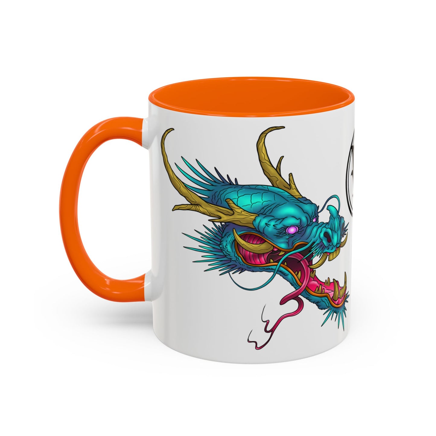 Dragon Crest Accent Coffee Mug — Vibrant Mythical Tea & Coffee Cup