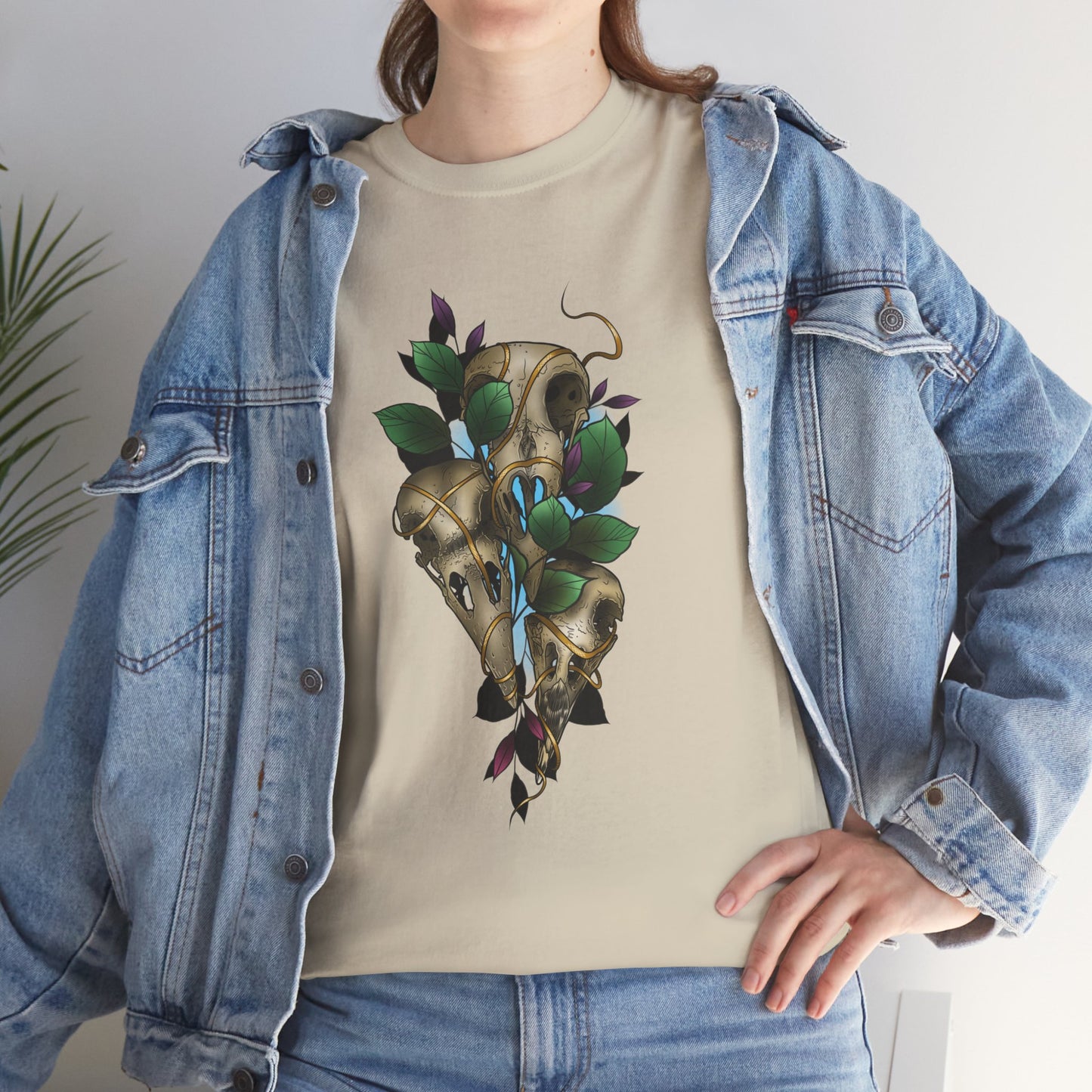 Skull & Vines Graphic Tee — Botanical Skull Art T-Shirt