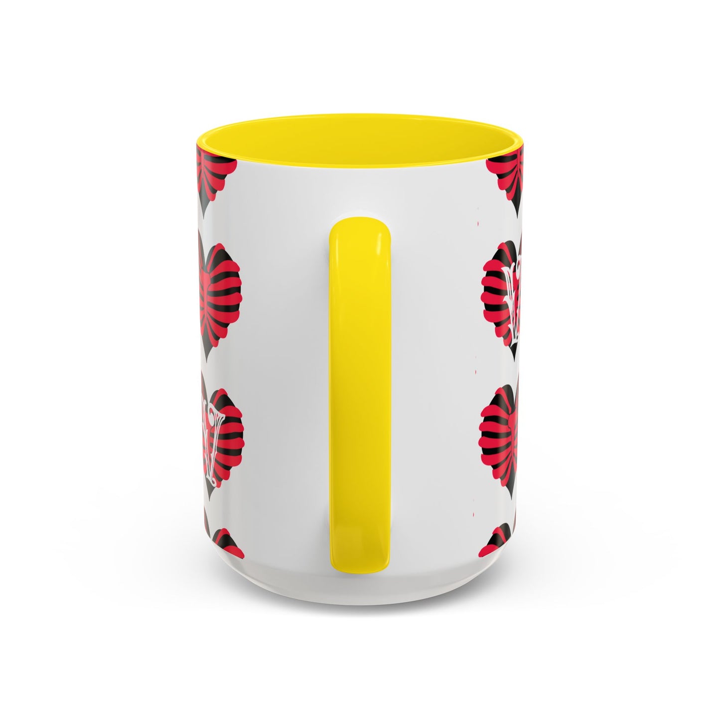 Bird & Hearts Accent Coffee Mug – Colorful Songbird Pattern (11/15oz)