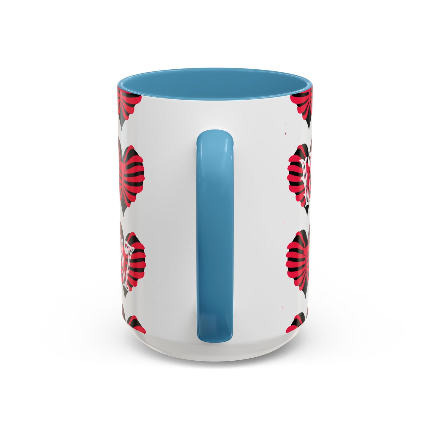 Bird & Hearts Accent Coffee Mug – Colorful Songbird Pattern (11/15oz)