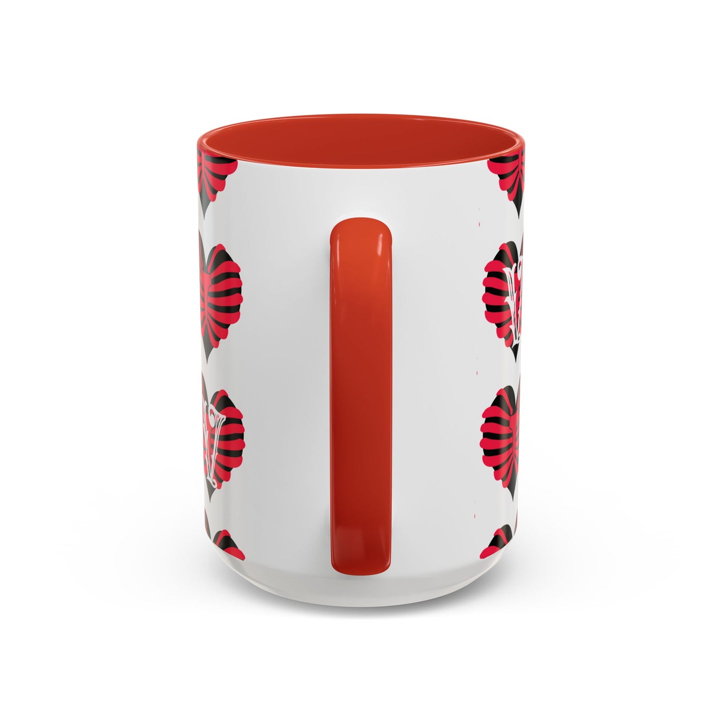 Bird & Hearts Accent Coffee Mug – Colorful Songbird Pattern (11/15oz)