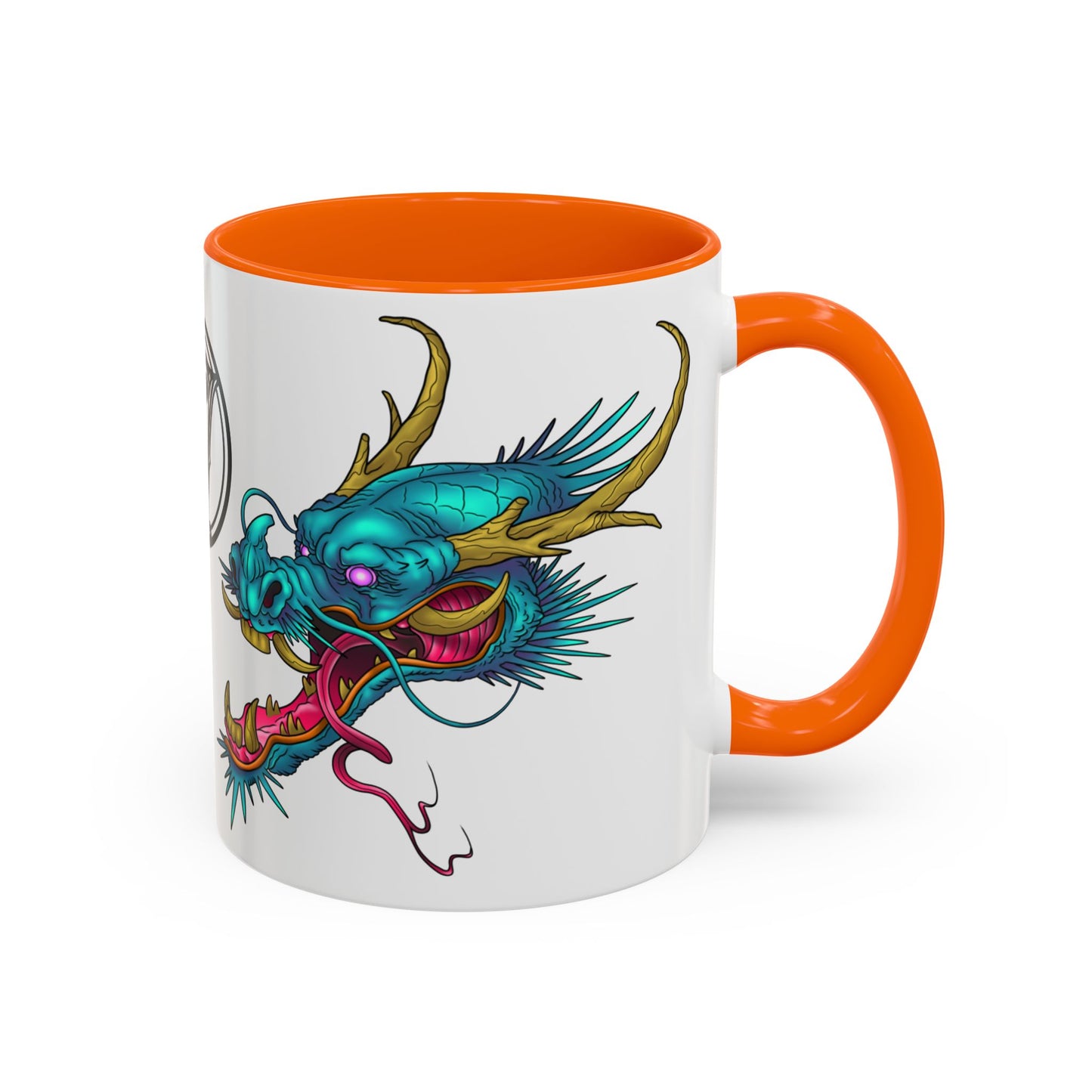 Dragon Crest Accent Coffee Mug — Vibrant Mythical Tea & Coffee Cup