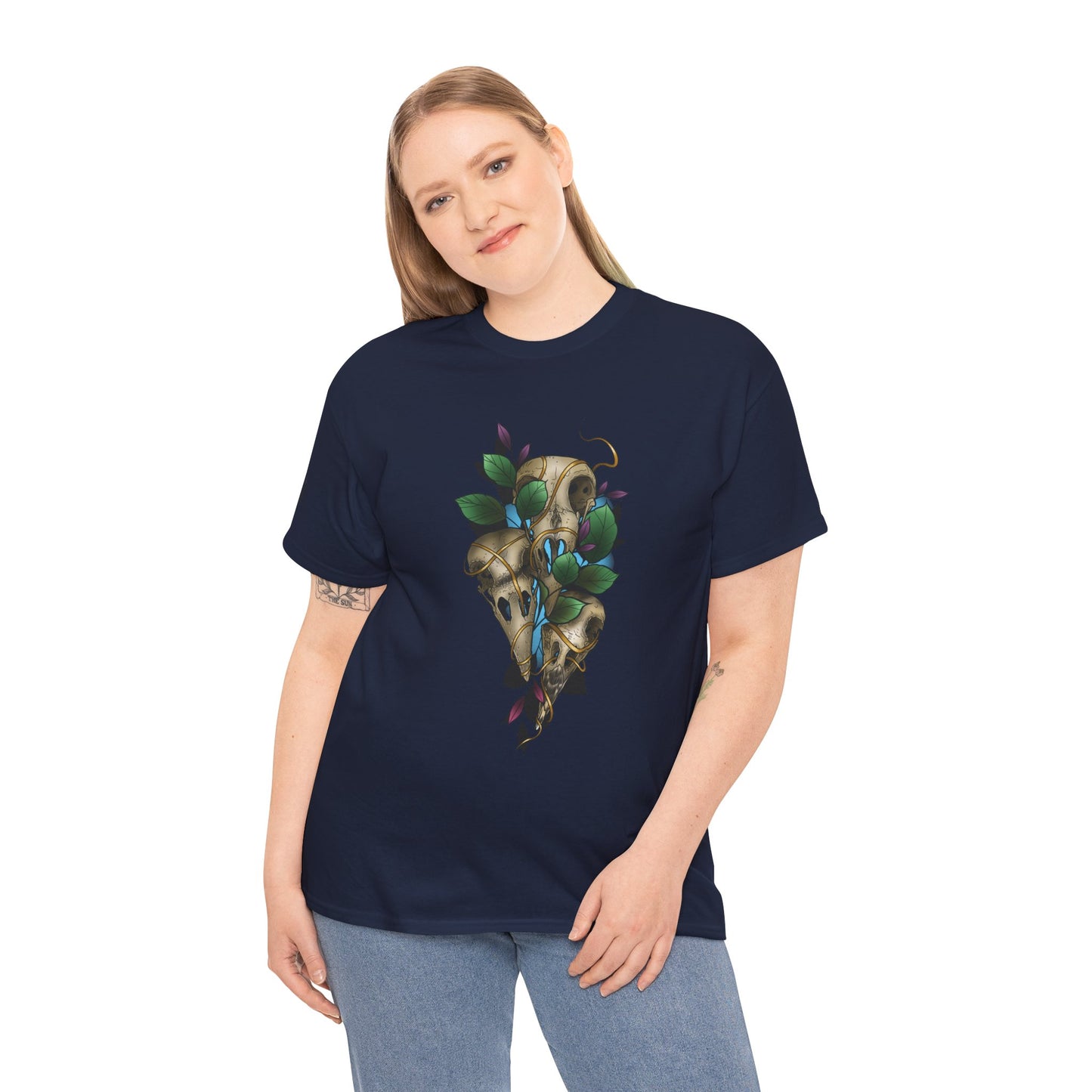 Skull & Vines Graphic Tee — Botanical Skull Art T-Shirt