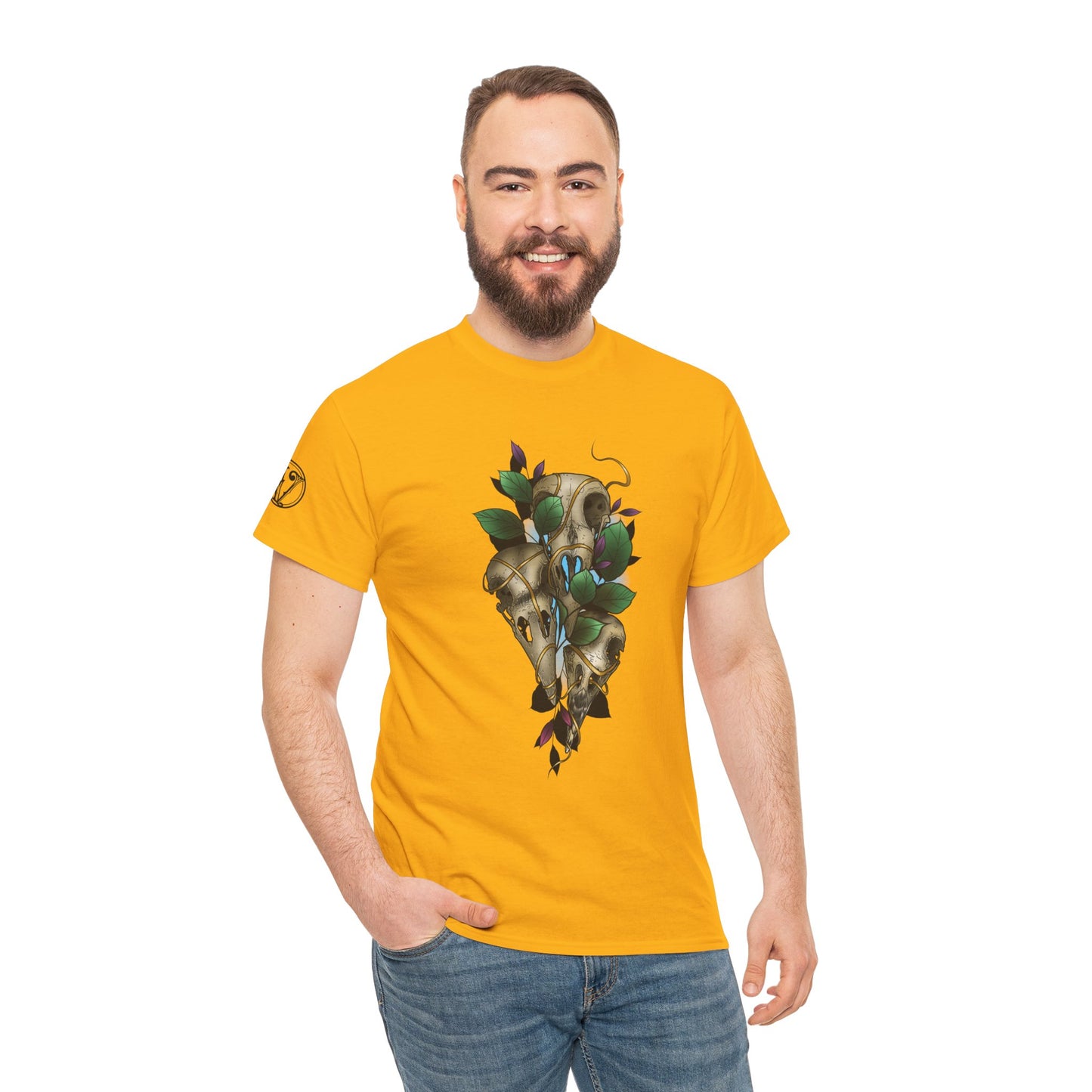 Skull & Vines Graphic Tee — Botanical Skull Art T-Shirt