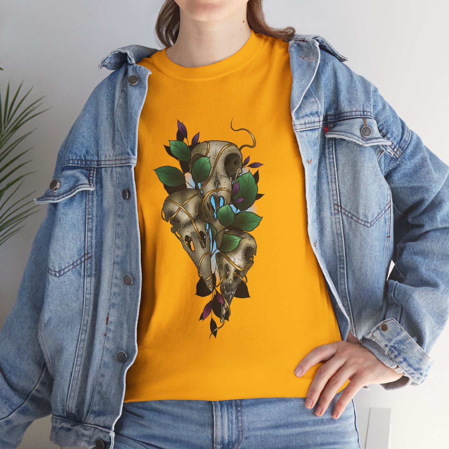 Skull & Vines Graphic Tee — Botanical Skull Art T-Shirt