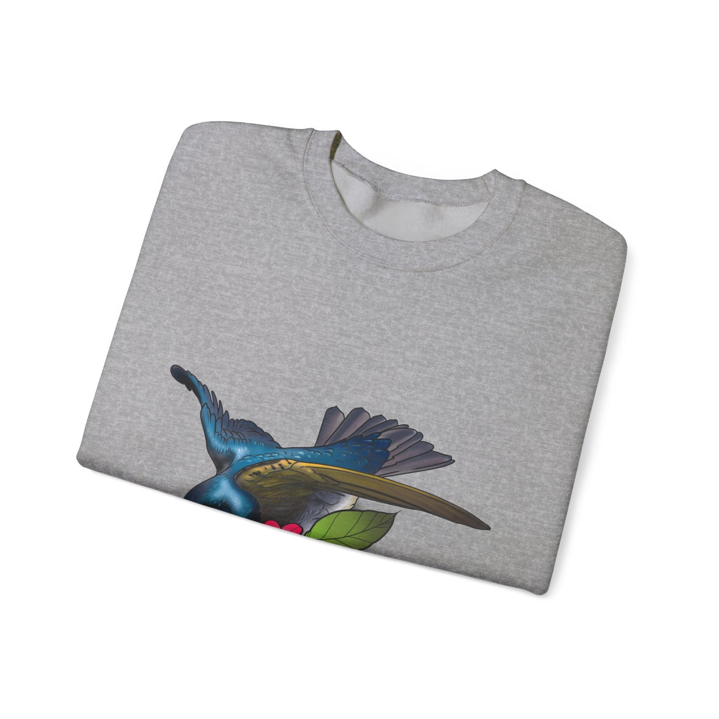 Swallow & Hibiscus Crewneck Sweatshirt — Tropical Bird Graphic Pullover