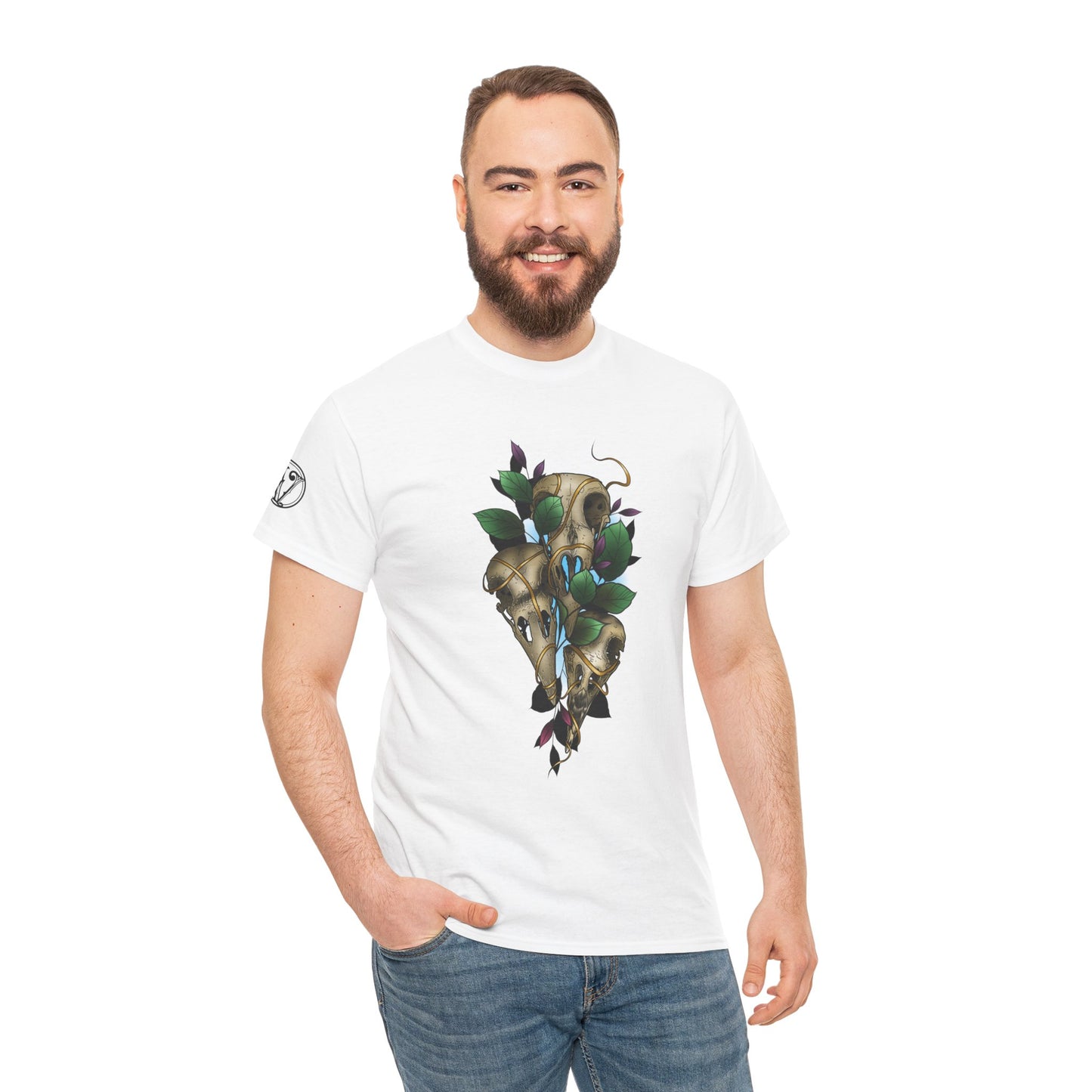 Skull & Vines Graphic Tee — Botanical Skull Art T-Shirt