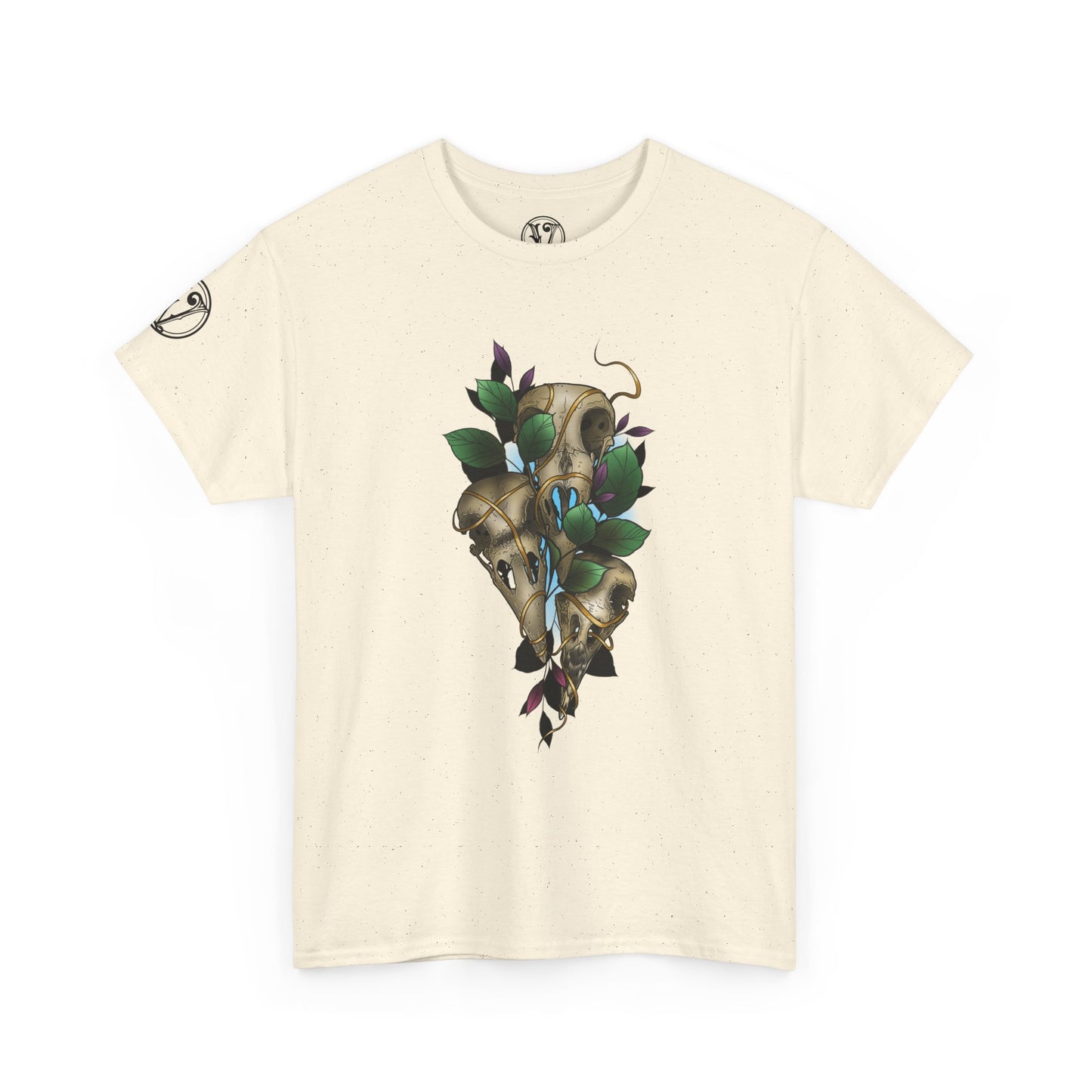 Skull & Vines Graphic Tee — Botanical Skull Art T-Shirt