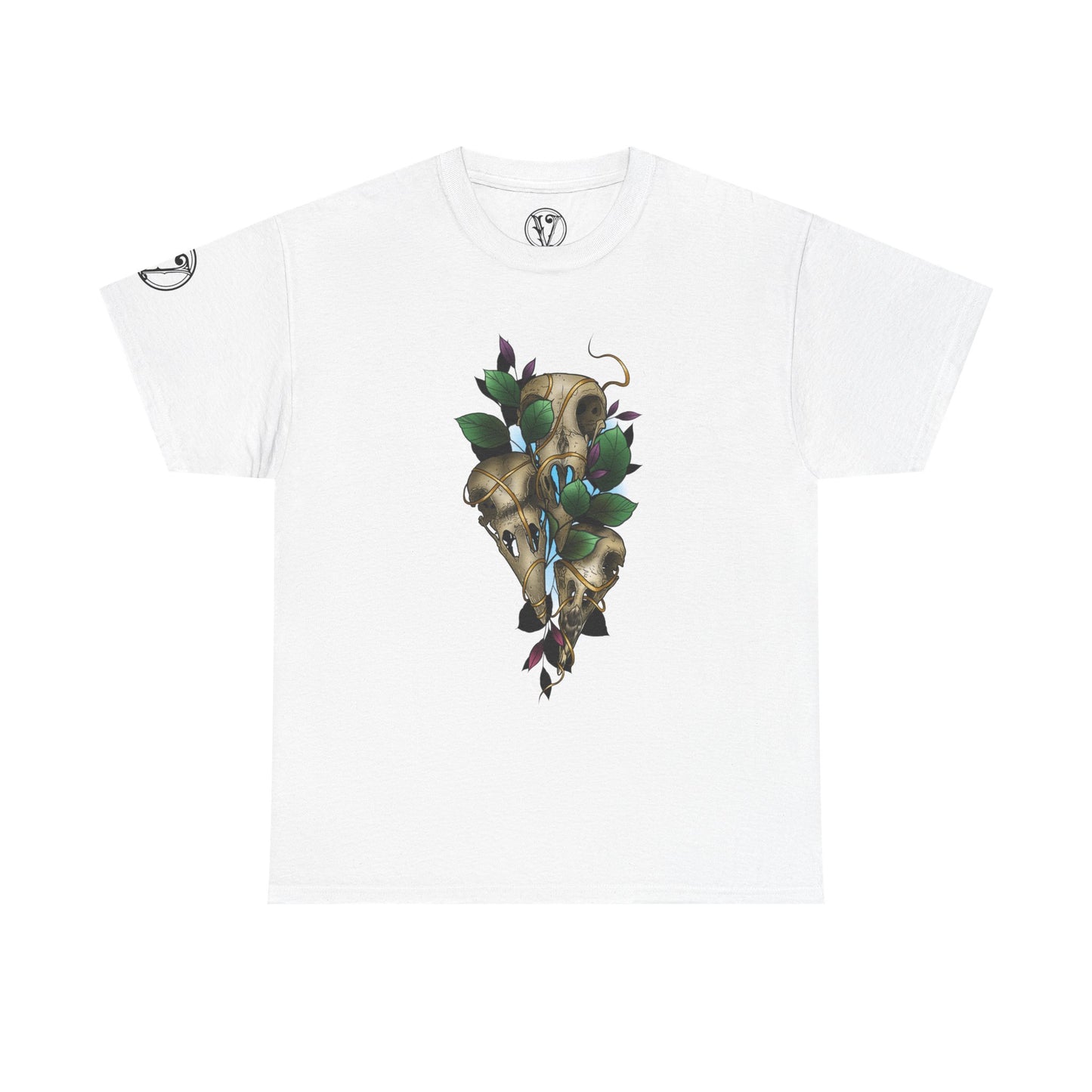 Skull & Vines Graphic Tee — Botanical Skull Art T-Shirt