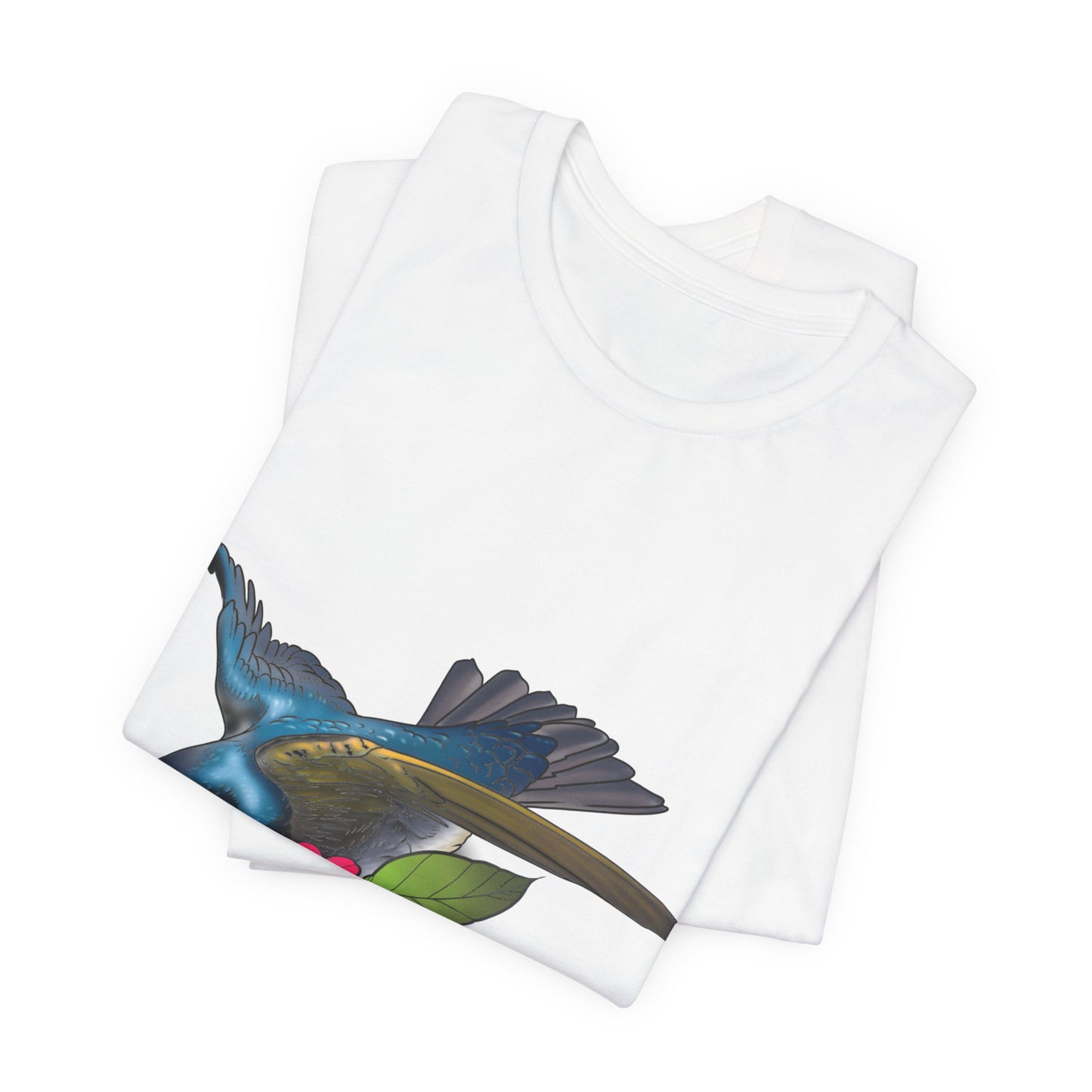 Swallow Bird Graphic Tee — Colorful Floral Bird Illustration T-Shirt