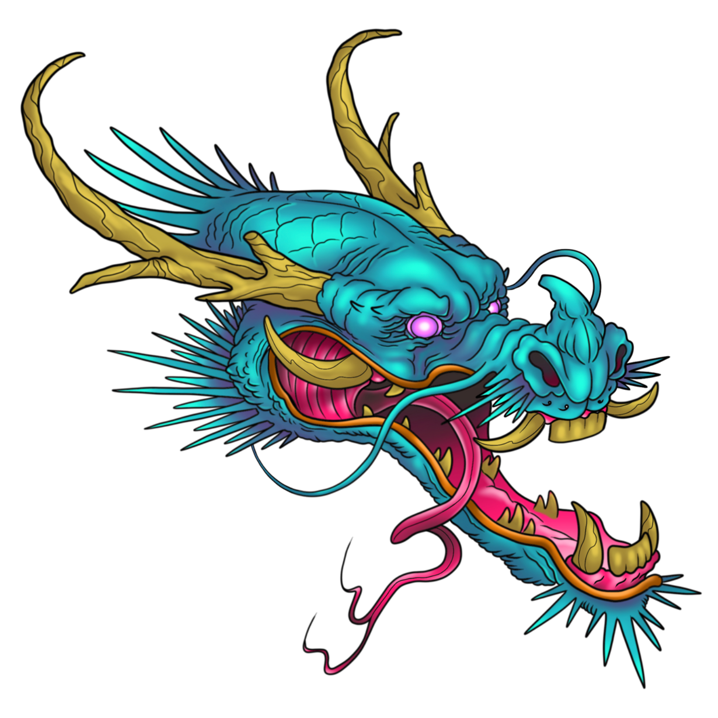 Japanese Dragon sticker 3x5"