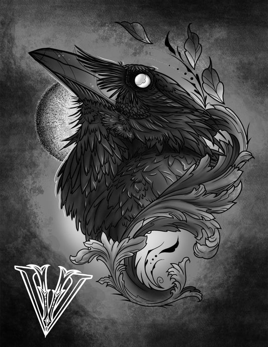 Crows head Art Print 8 1/2x11"